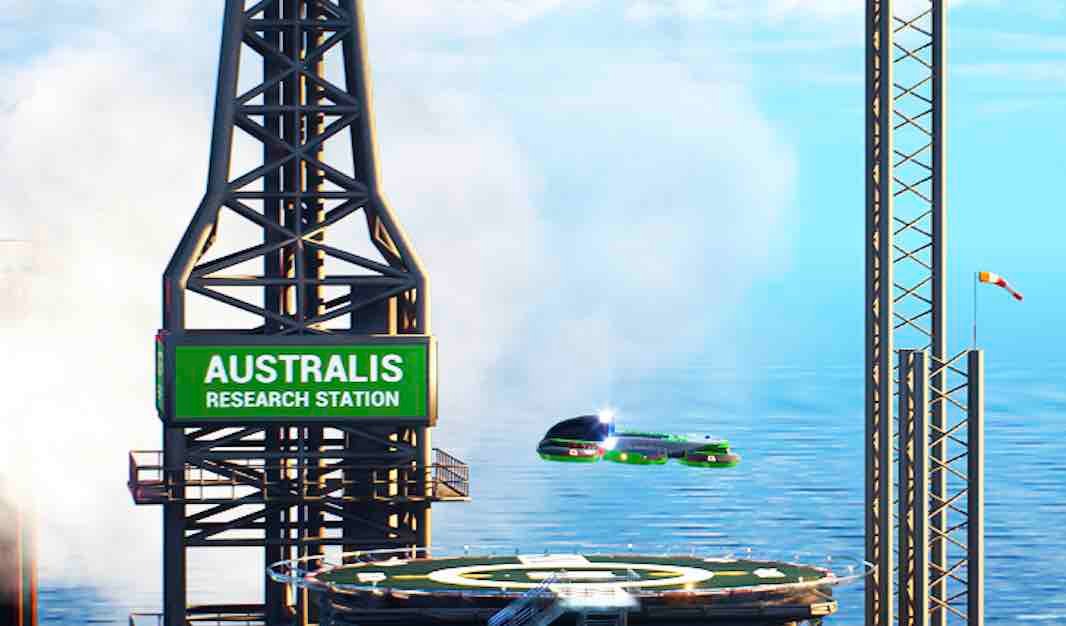 helibase in the ocean with cicada landing